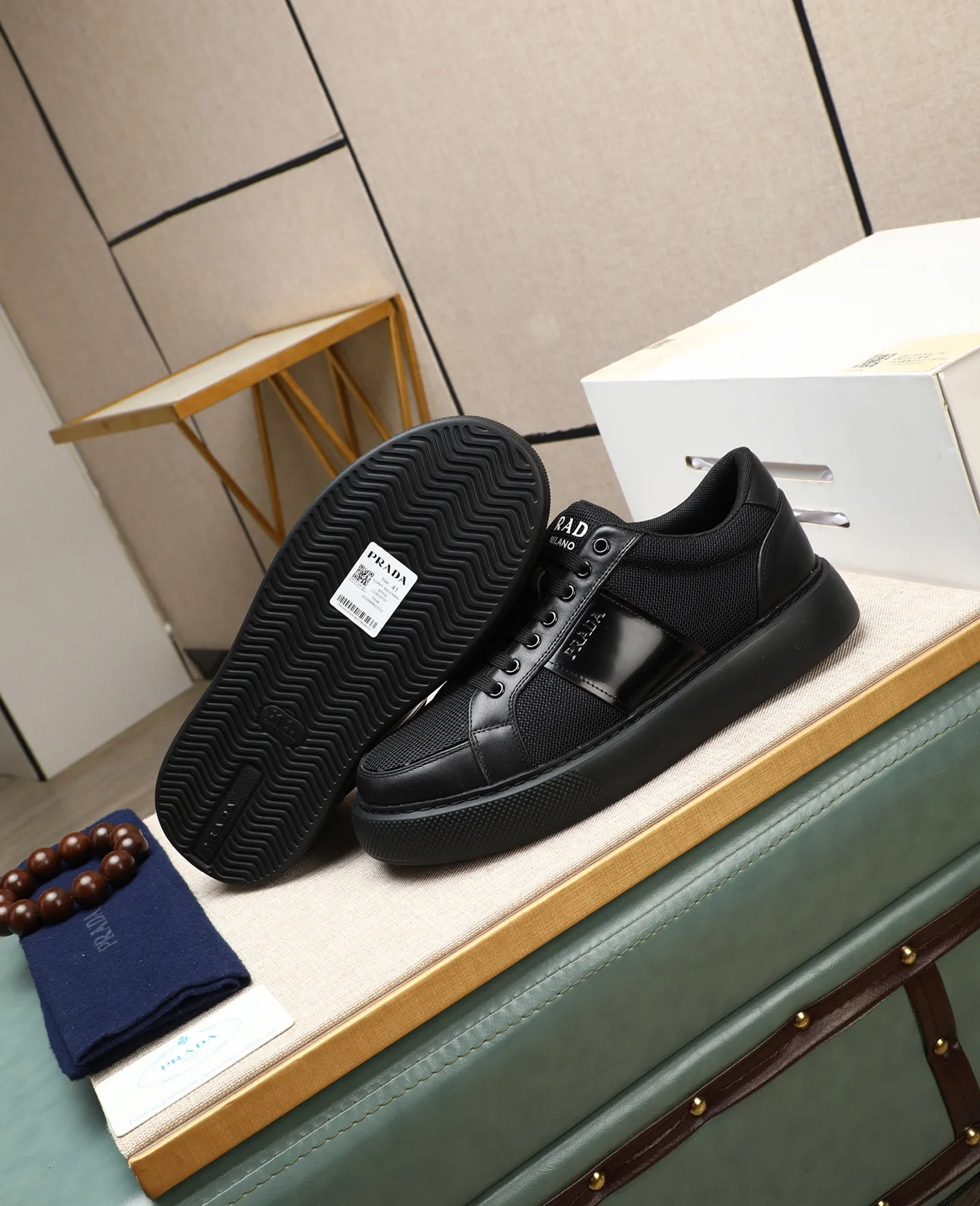 Men's shoes 💰580 [PRADA] Prada - High-end quality original order - Upper: 🔝 silk calfskin, brand canvas cloth, brand metal fasteners - Lining: mesh, foot pads; top-grade cowhide - Outsole: ultra-light TPU foam; molded outsole - Ultra-high quality control·Fine workmanship: highlighted (high-end·luxury·grade) -Size: 38-44 (45 can be customized) Wang